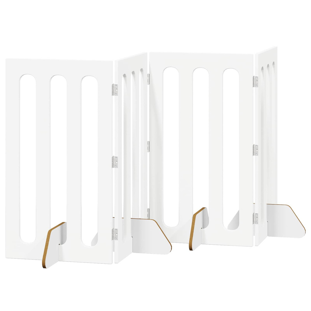 Clôture pliable pour animaux 4 pcs blanc 201 x 38 x 90 cm