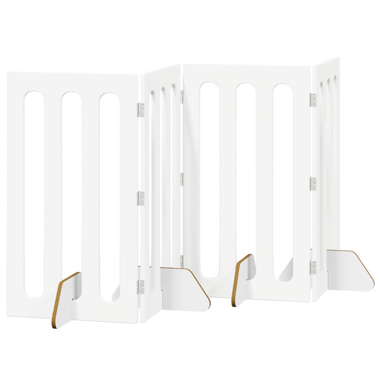 Clôture pliable pour animaux 4 pcs blanc 201 x 38 x 90 cm