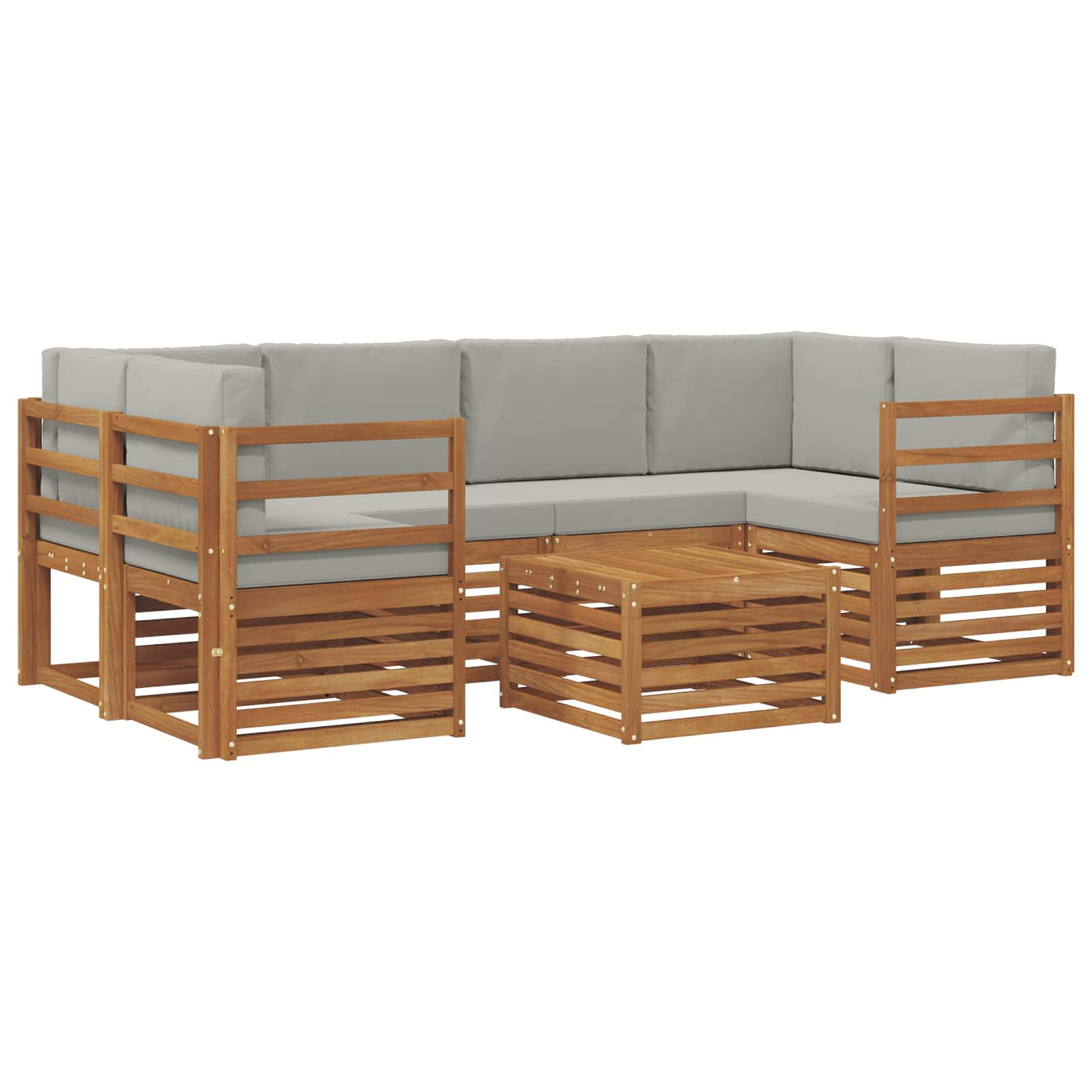 Ensemble de canapés d'extérieur 7 pcs gris naturel et clair