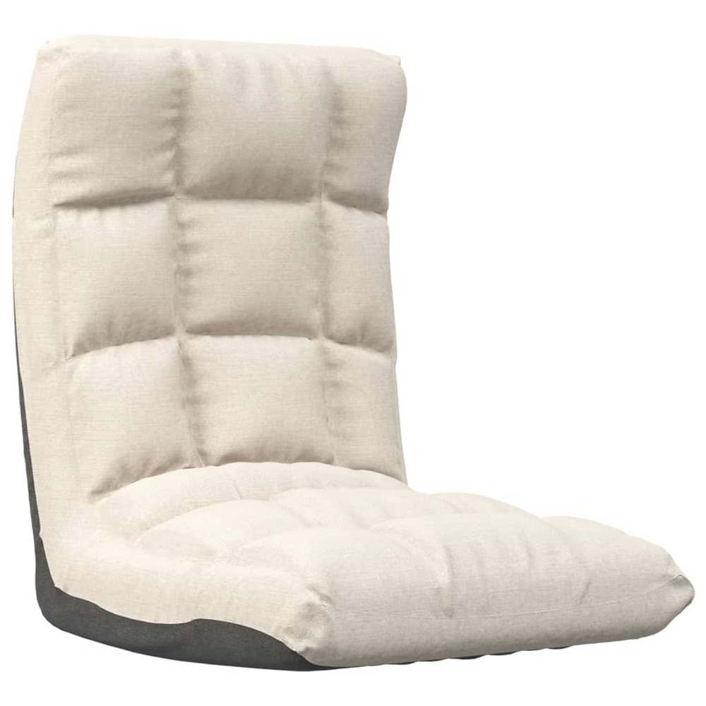 Chaise pliable de sol crème tissu