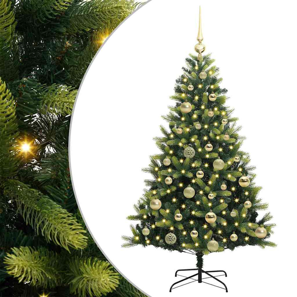Arbre de noël artificiel à charnières 150 led vert 120 cm