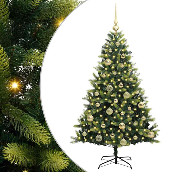 Arbre de noël artificiel à charnières 150 led vert 120 cm