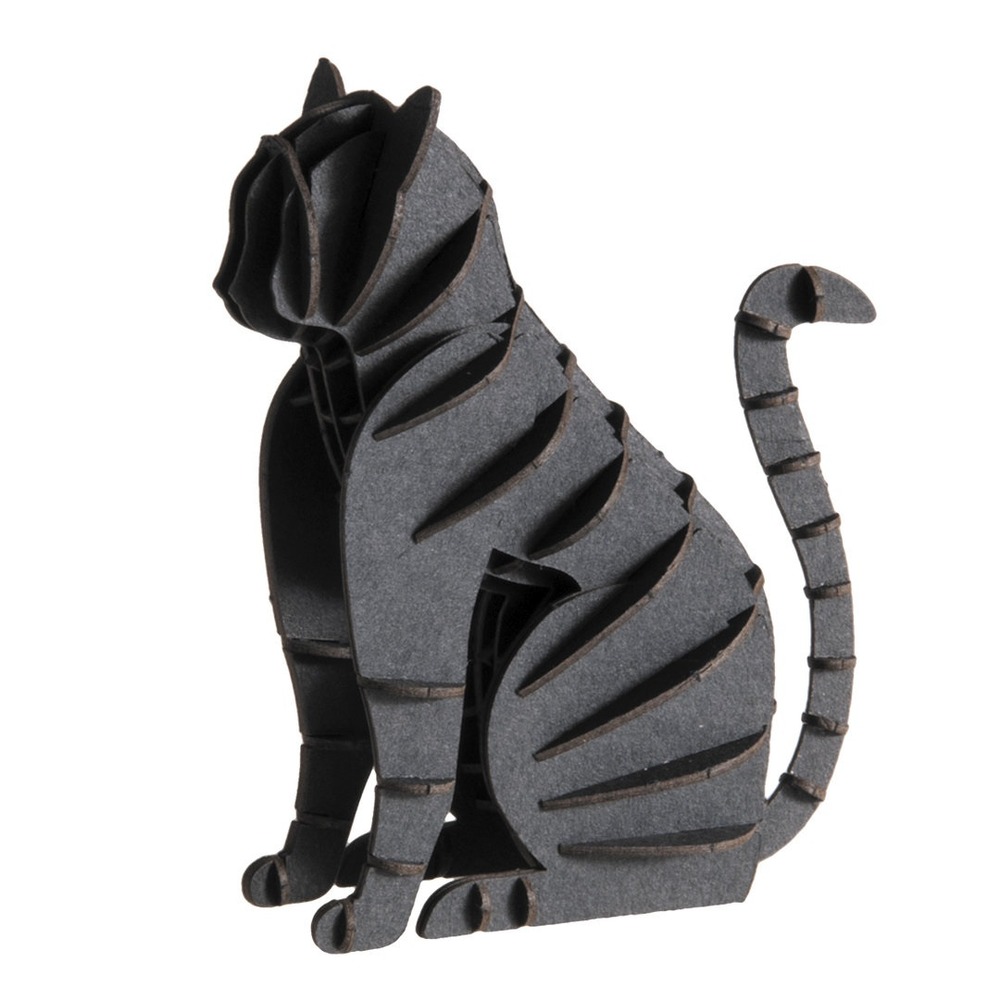 Maquette 3d en papier chat noir