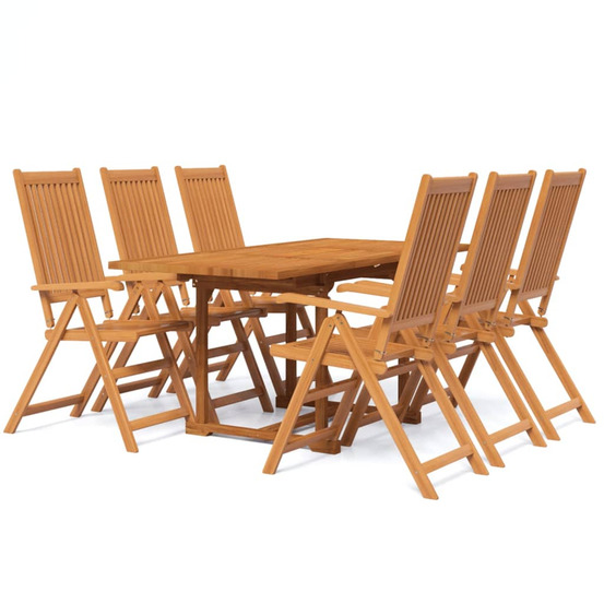 Ensemble à manger de jardin 7 pcs bois d'acacia massif