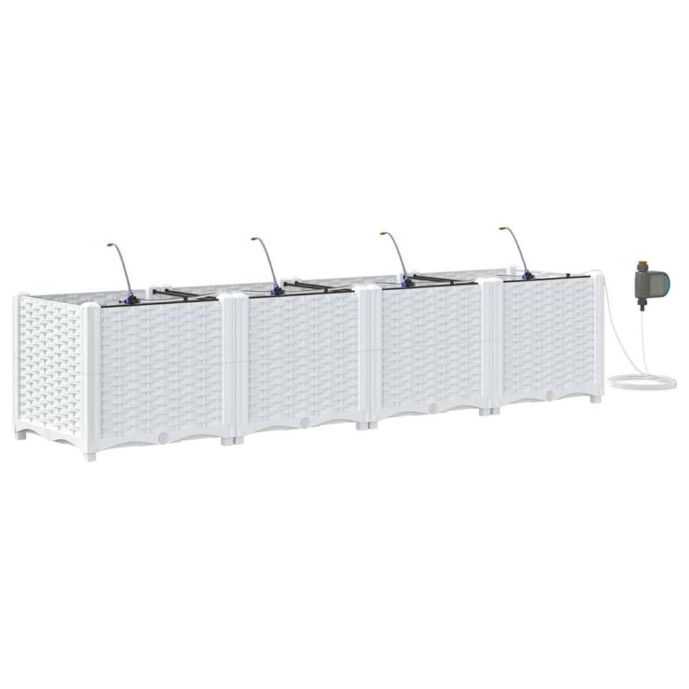 Cache-pot de jardin 4 pc blanc 160 x 40 x 37,5 cm pp