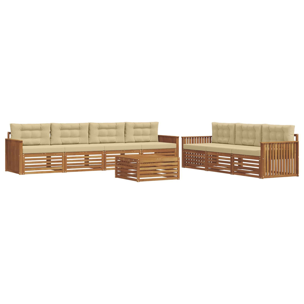 Ensemble de canapés d'extérieur 8 pcs naturel et beige