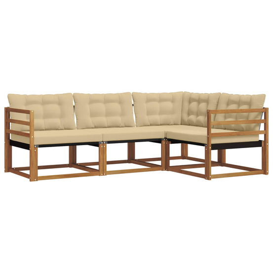 Ensemble de canapés d'extérieur 4 pcs naturel et beige