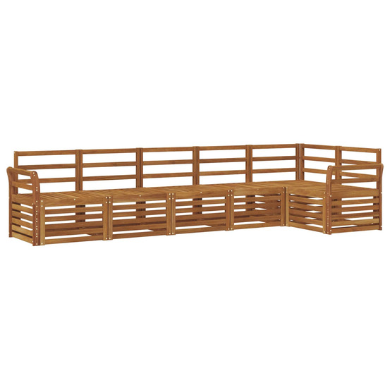 Ensemble de canapé d'angle 6 pcs naturel bois d'acacia massif