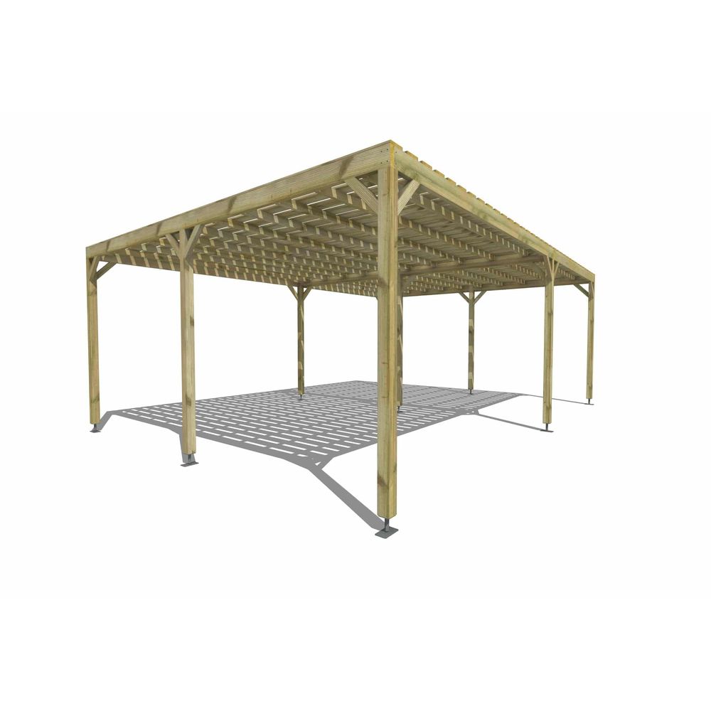 Pergola bois • 7m x 5m • indépendante • sens largeur • platelage bois • livraison comprise
