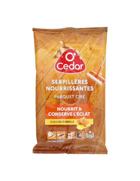 Serpillères parquet ciré x15 - o cedar