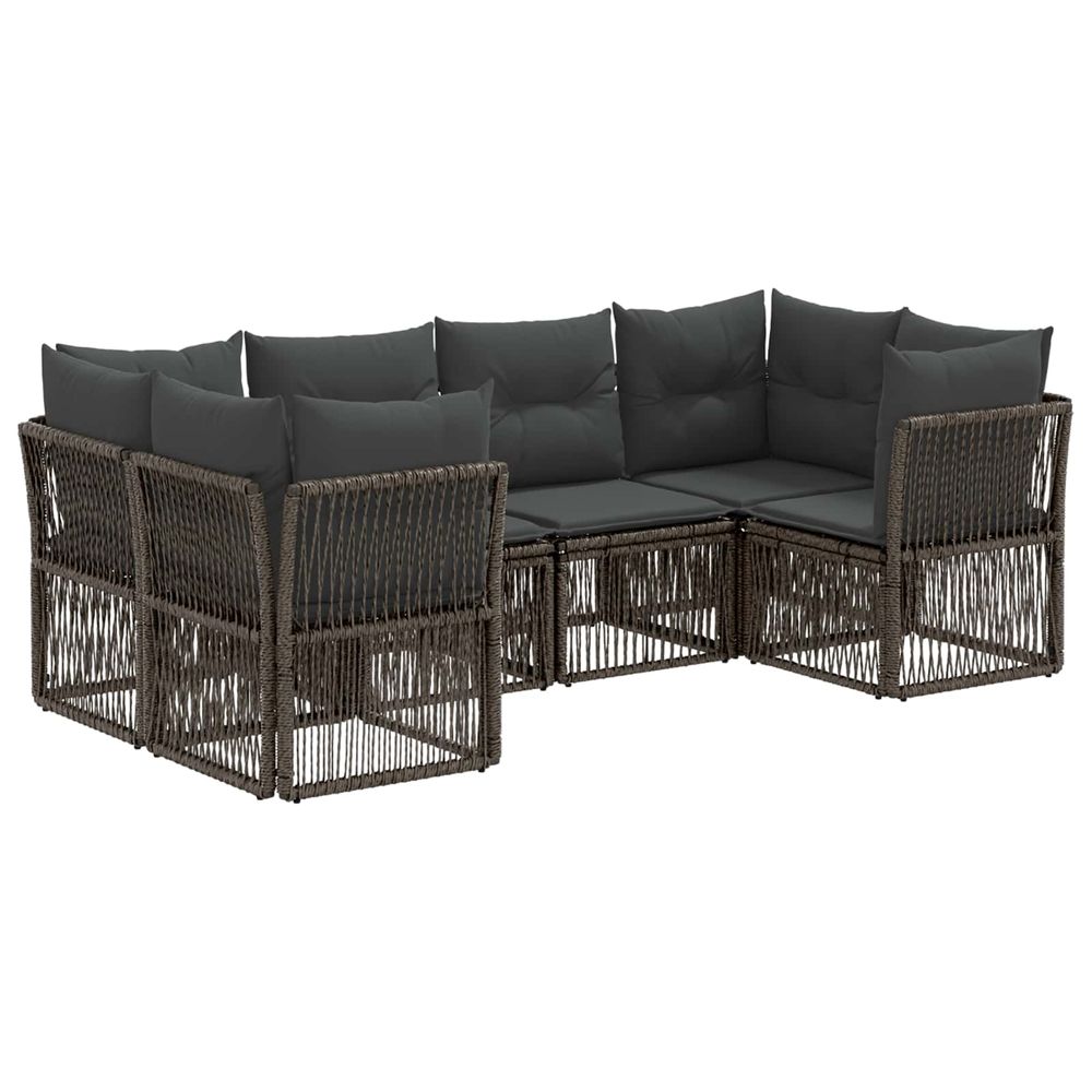 Ensemble de canapé de jardin 6 pc 6-nombre de places gris