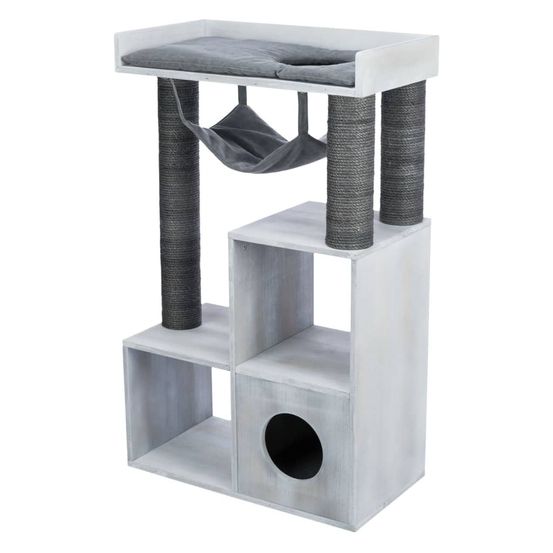Griffoir pour chat avec fonction d'étagère 72x38x110 cm gris
