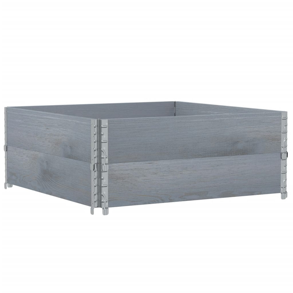 Colliers de palette 2 pcs gris 100x100 cm bois de pin solide