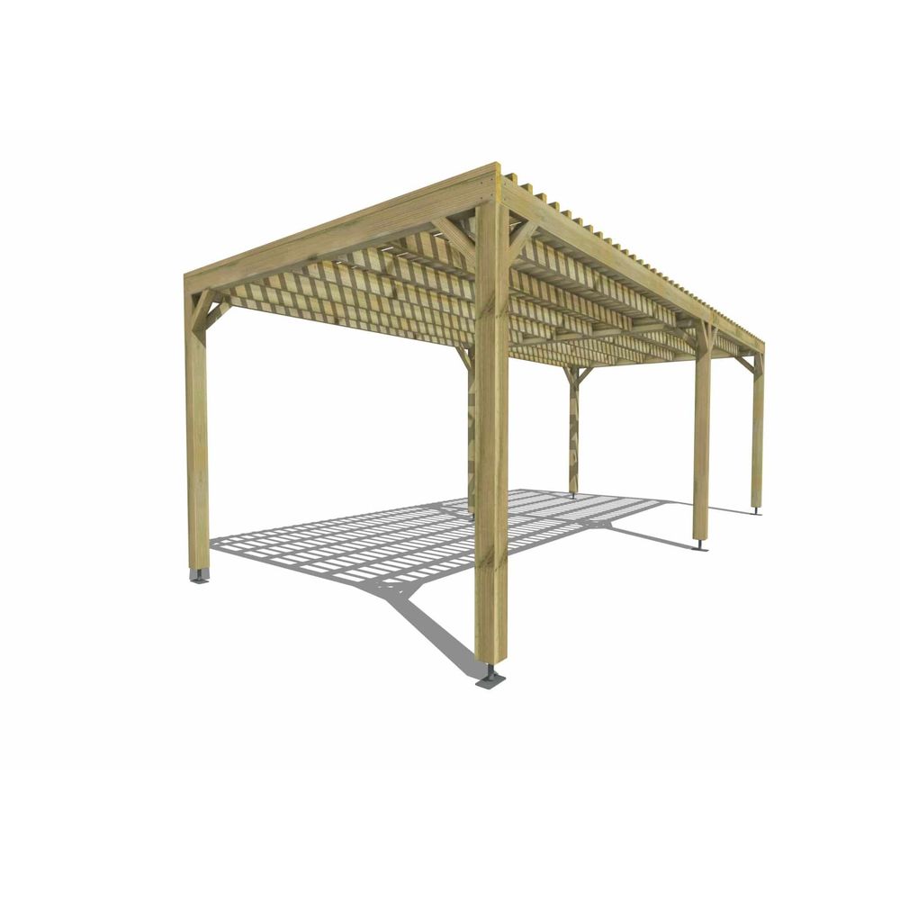 Pergola bois • 7m x 3m • indépendante • sens largeur • lattage bois • livraison comprise
