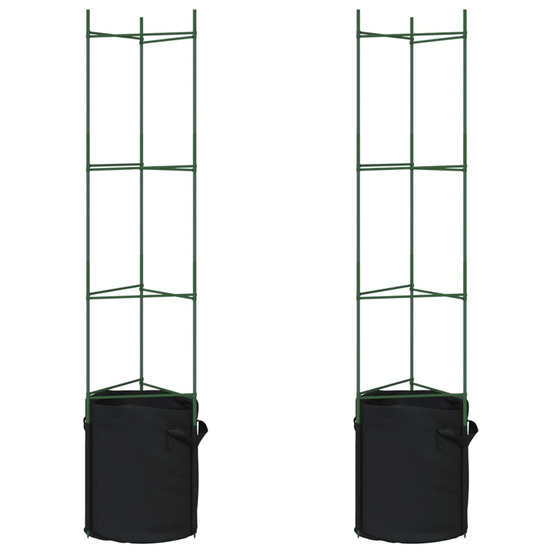 Cage à tomates avec sac à plantes 2 pcs 154 cm acier et pp