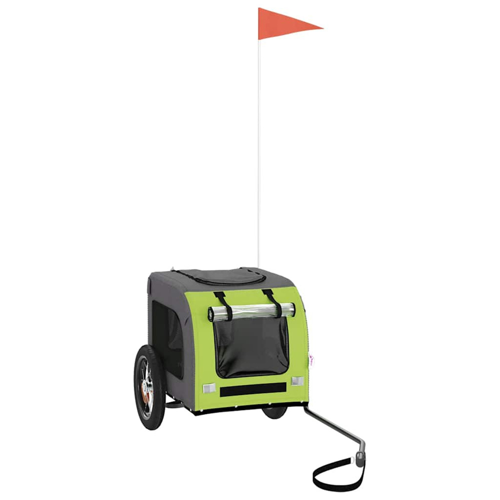 Remorque de vélo pour animaux de compagnie vert et gris