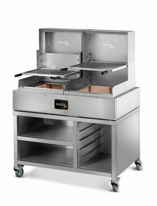 Grill ouvert lite - grille en fil rond - 1 brûleur à bois - pujadas