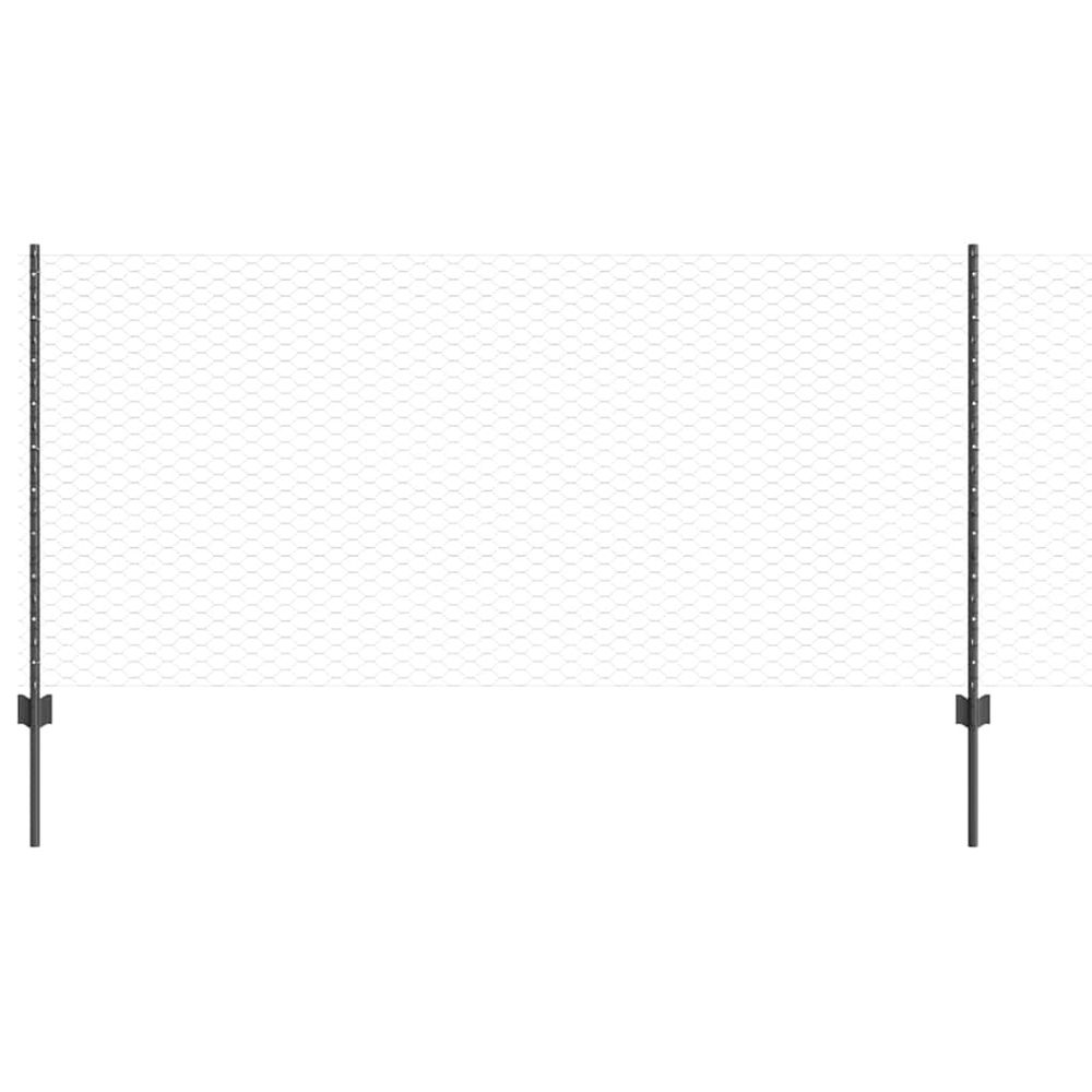 Clôture hexagonale avec poteau 10 x 1 m acier recouvert de pvc