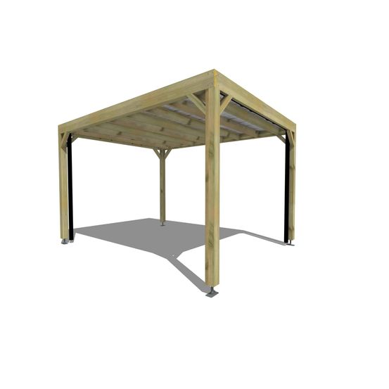 Carport bois • 3m x 4m • indépendante • sens largeur • livraison comprise