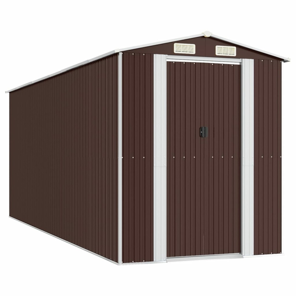 Abri de jardin cabane cabanon maison de stockage remise extérieur hangar outils robuste foncé 192 x 523 x 223 cm acier galvan