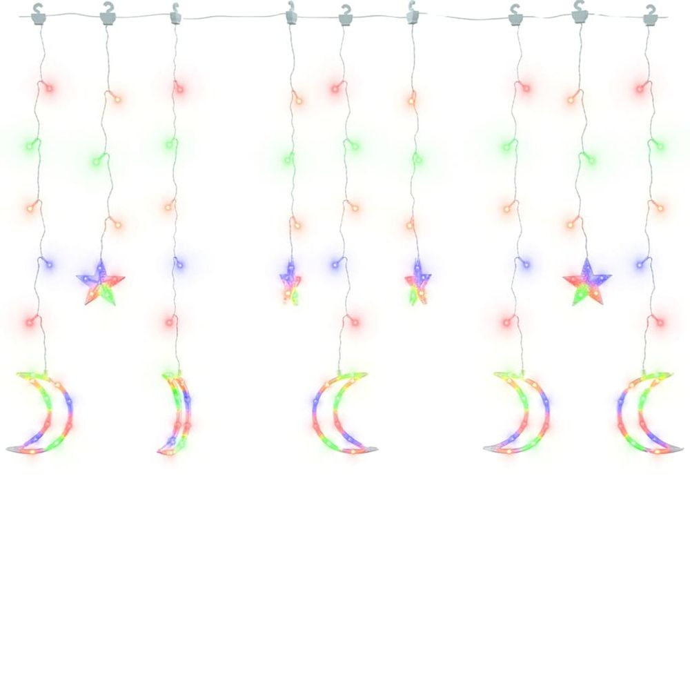 Guirlande lumineuse étoile et lune avec télécommande 138 led
