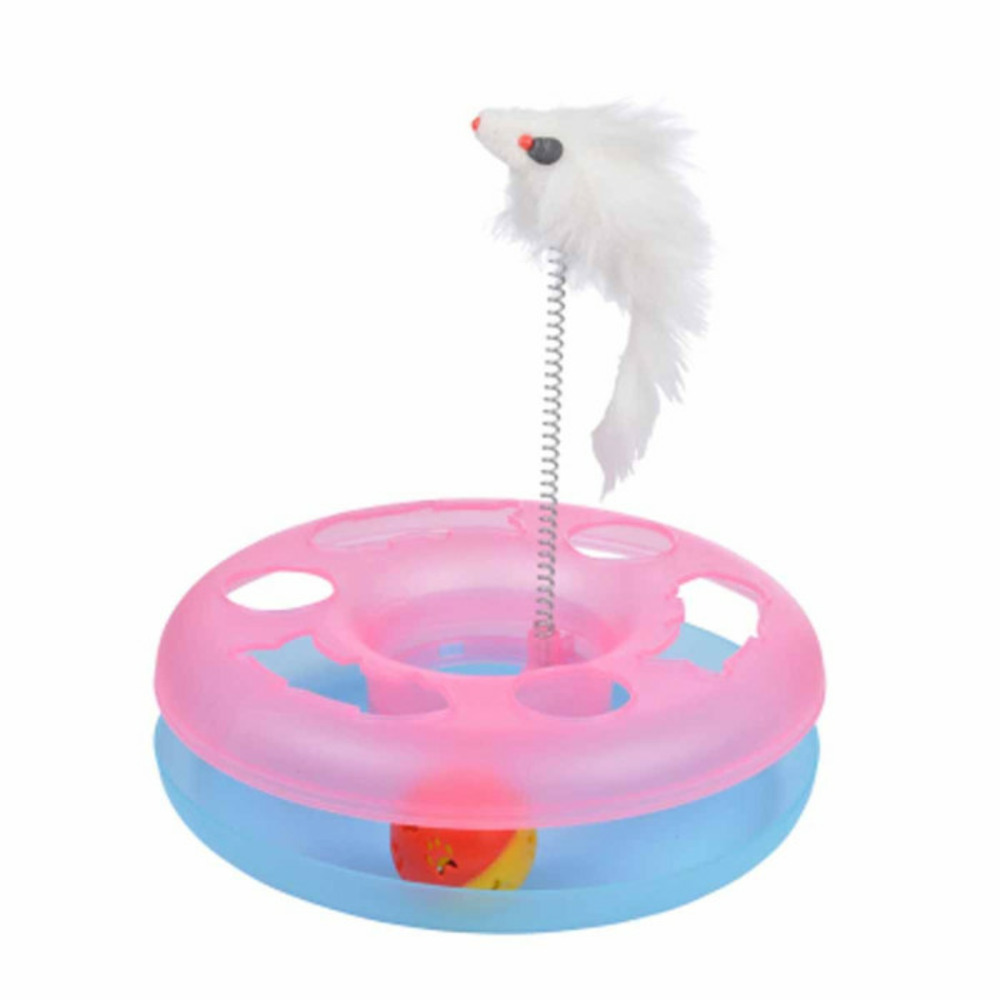 Jouet pour chat tunnel avec balle & tige 24cm rose
