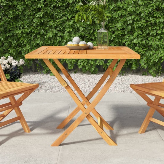 Table pliable de jardin 85x85x76 cm bois de teck solide