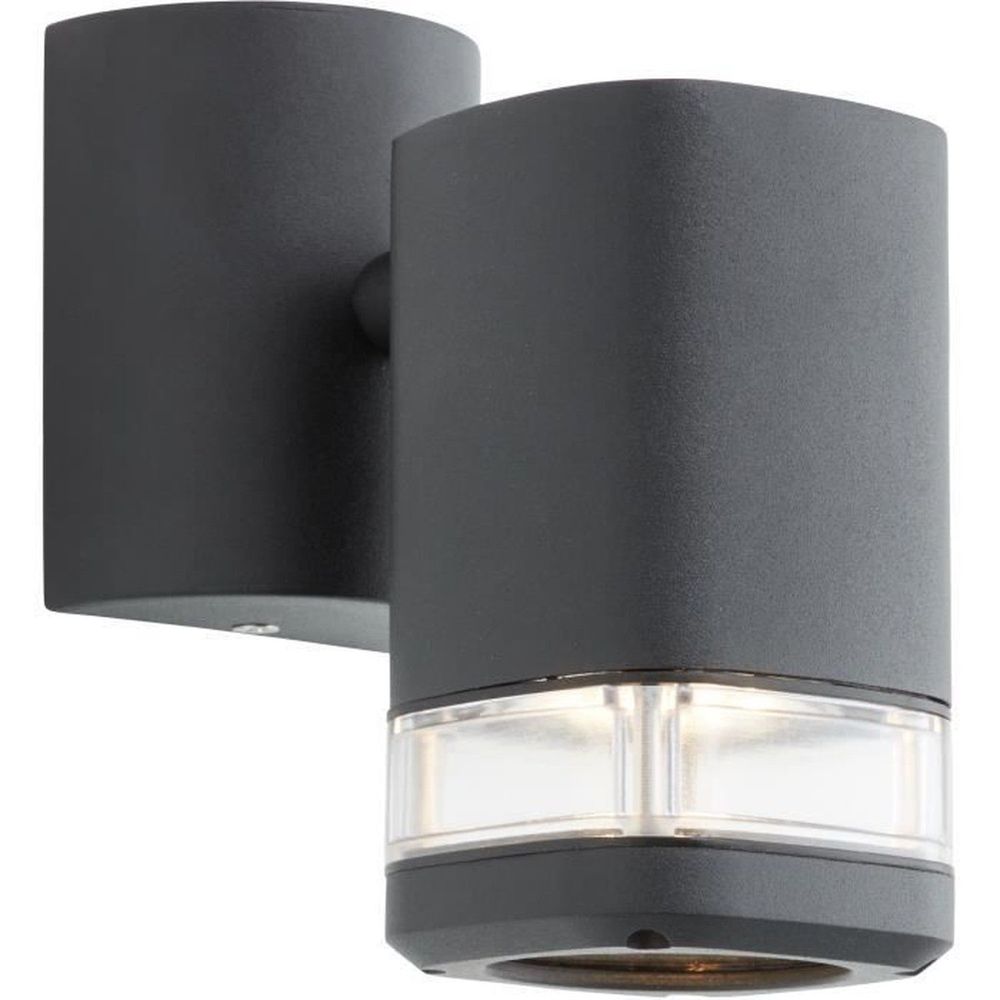 Applique extérieure noire métal-verre gu10 max 18w - ip44