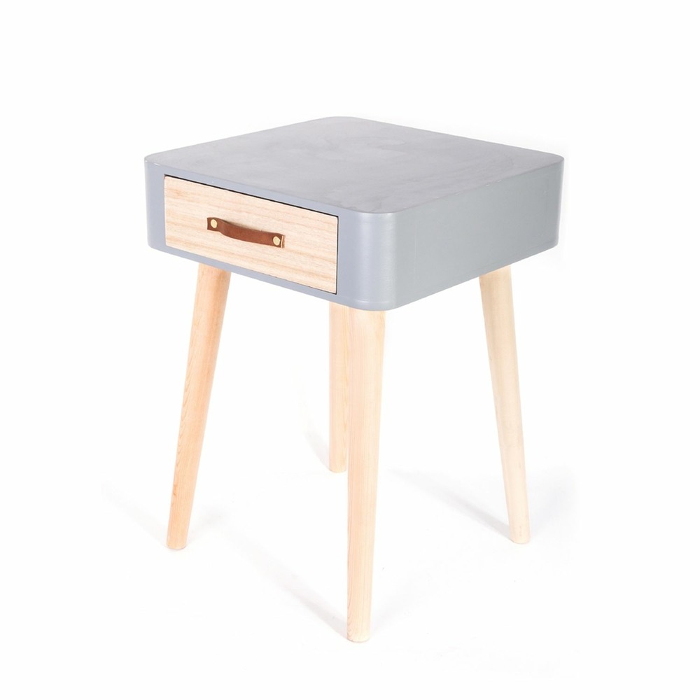 Table de chevet scandinave - 1 tiroir - gris