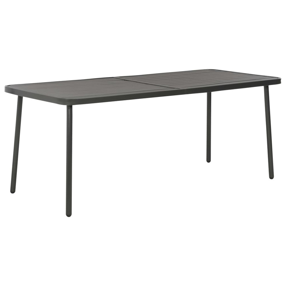 Table de jardin gris foncé 180x83x72 cm acier