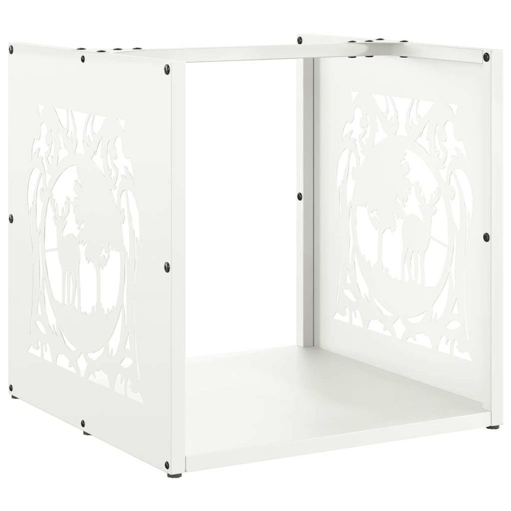 Portant de bois chauffage blanc 40x40x40 cm