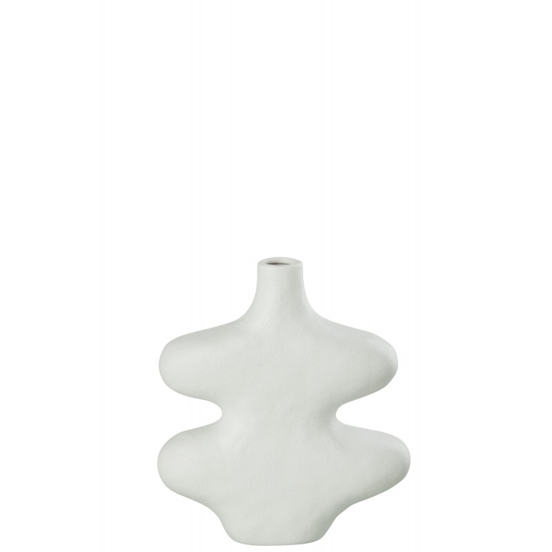 Vase moderne en céramique blanc 19x6x22 cm