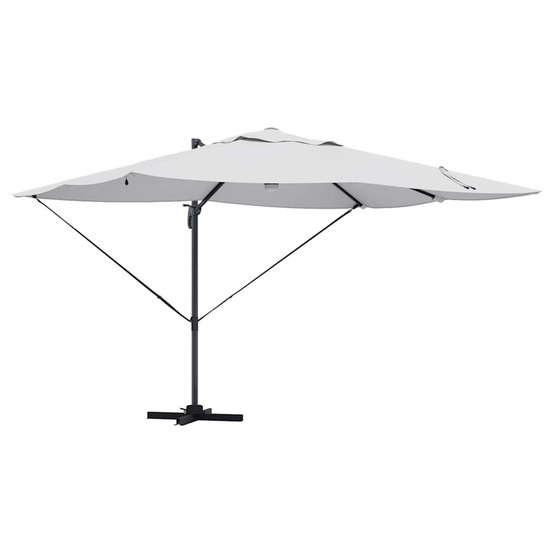Parasol roma à bras déporté beige et noir 352 x 251 x 265 cm