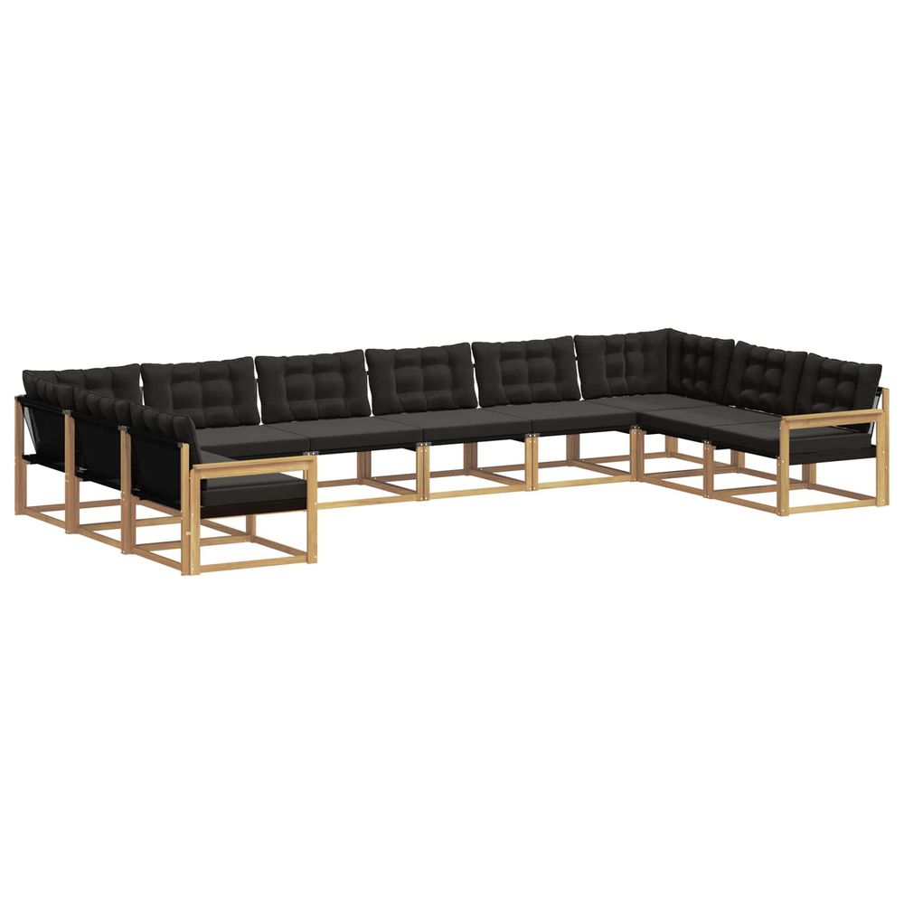 Ensemble de canapés d'extérieur 10 pc blanc et noir