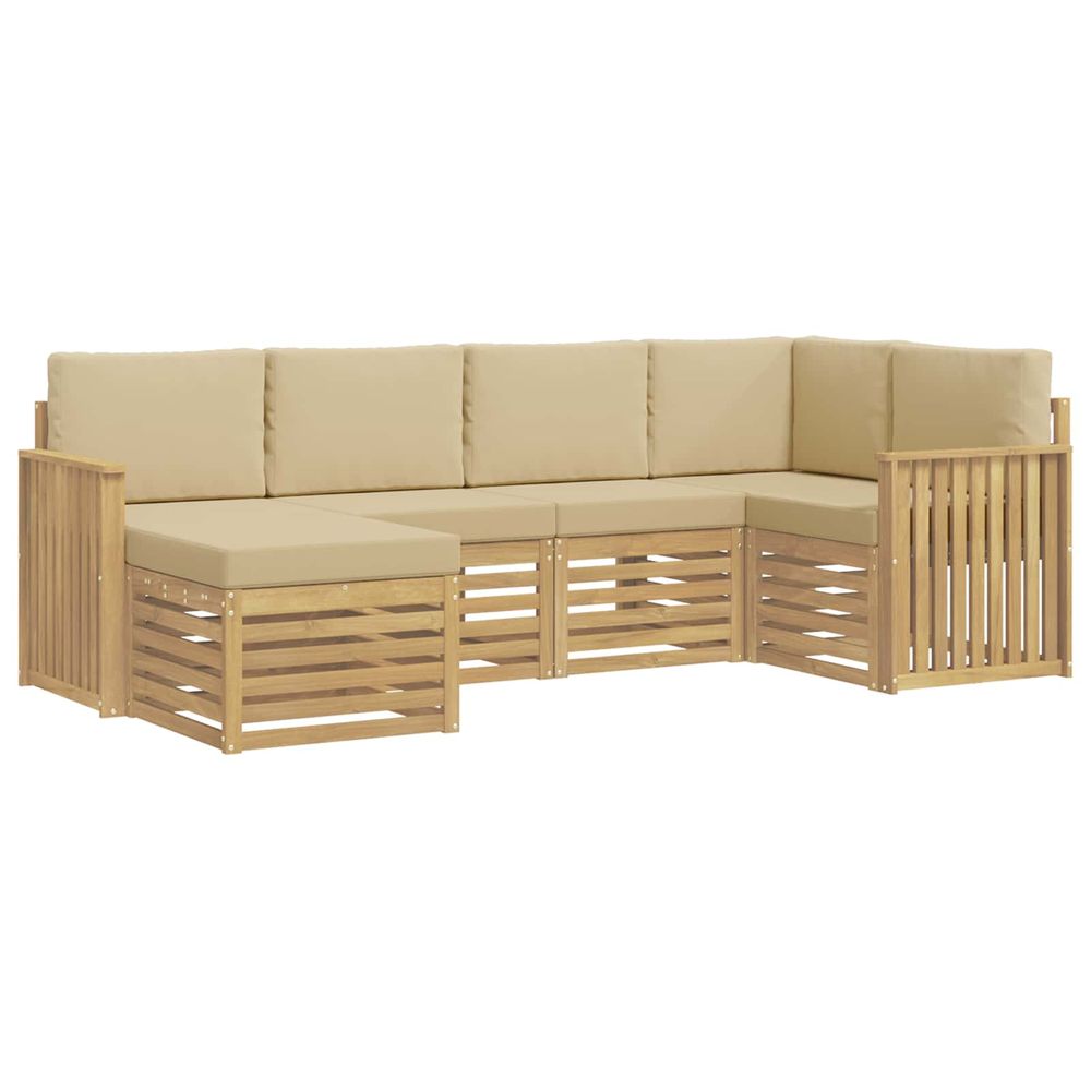 Ensemble de canapés d'extérieur 6 pc blanc et beige polyester
