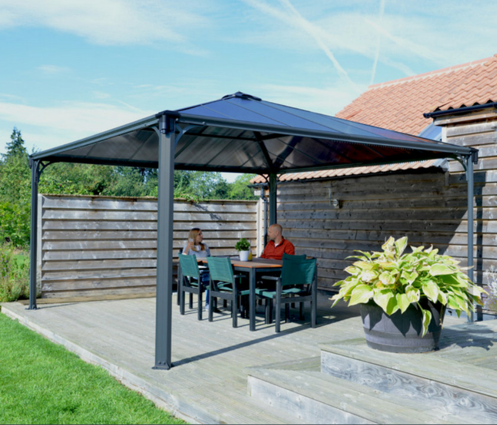 Gazébo tonnelle 18.4m² gris anthracite - 704044