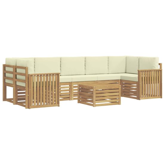 Ensemble de canapés d'extérieur 8 pc blanc et crème polyester