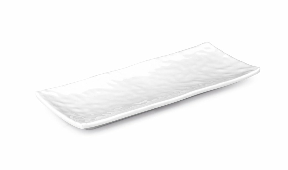 Plat en mélamine rectangulaire blanc l 30 à 35 cm - pujadas