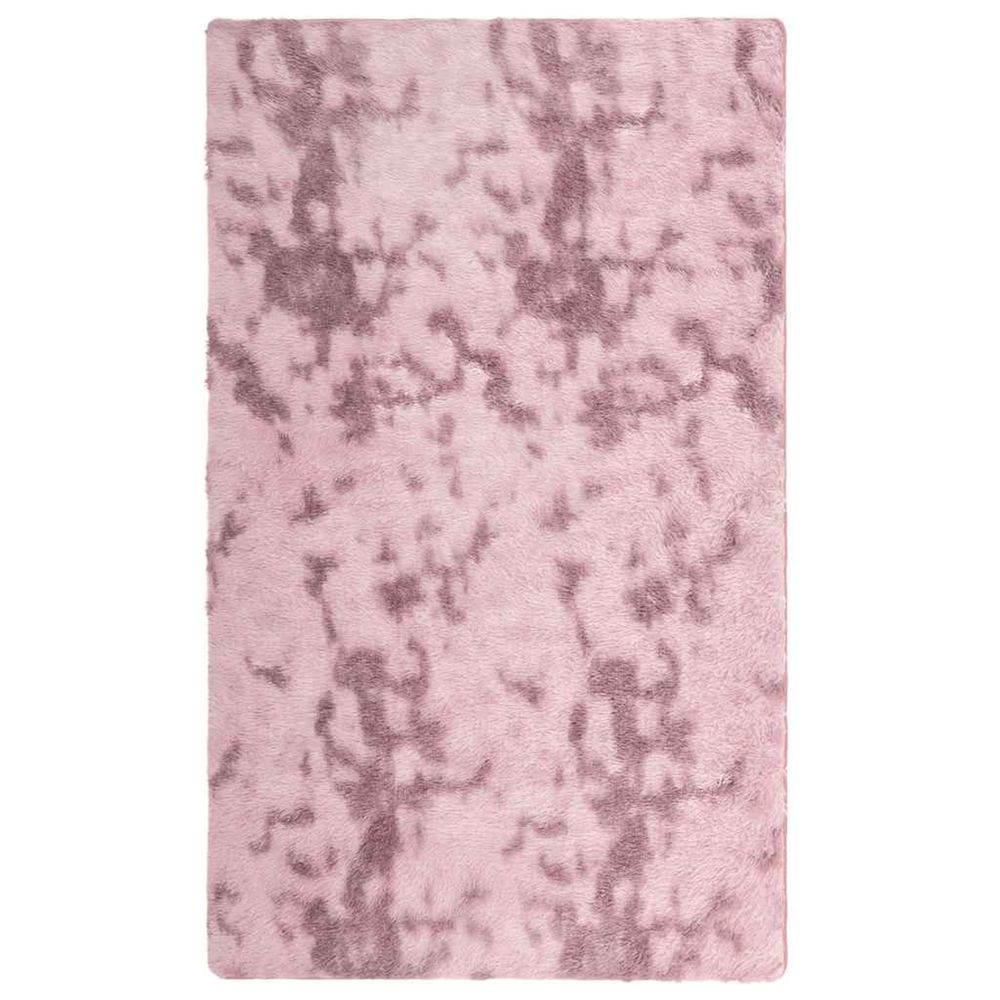 Tapis shaggy à poils longs navarra rose poudré 60x100 cm