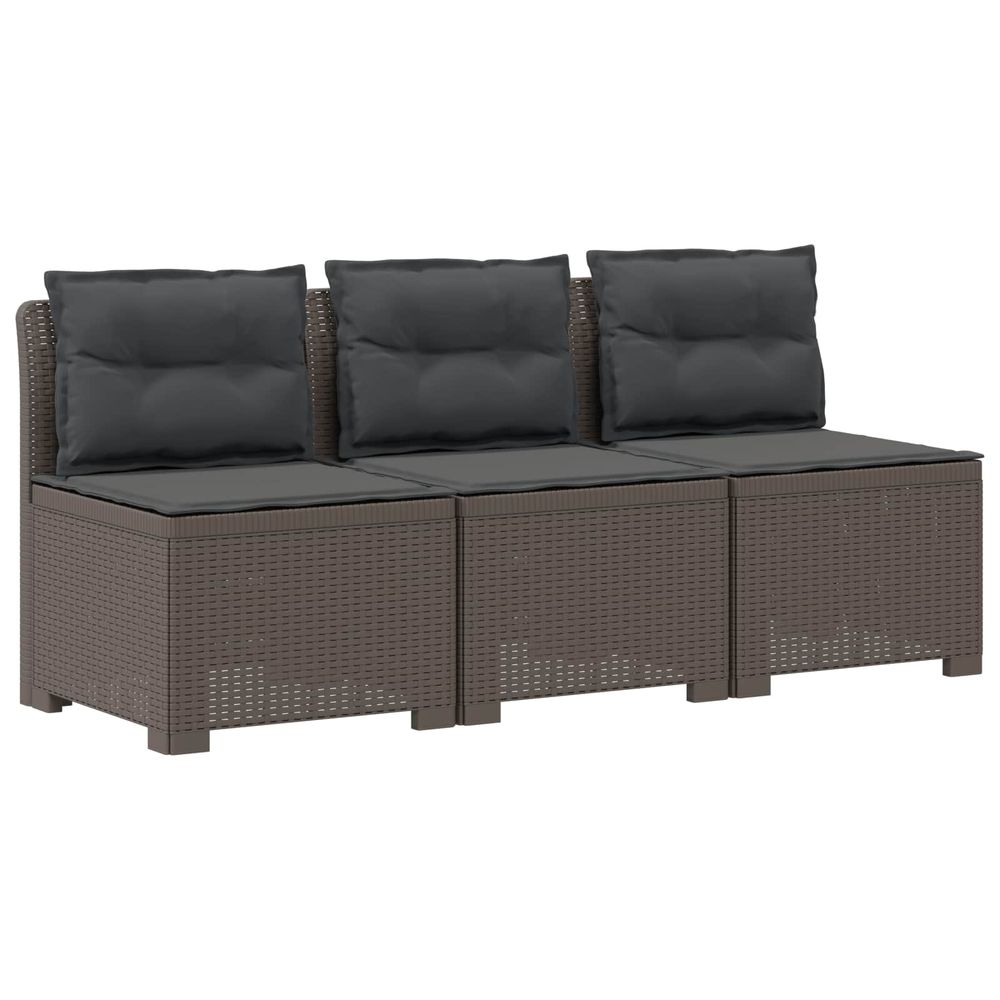 Canapé de jardin 3 places avec coussins look rattan 3 place pp