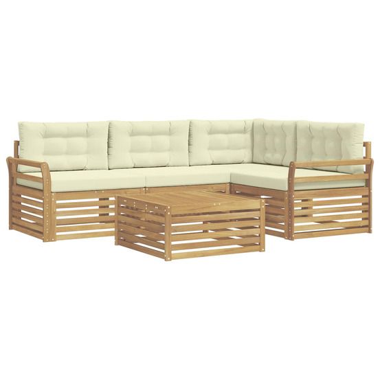Ensemble de canapés d'extérieur 5 pc blanc et crème polyester