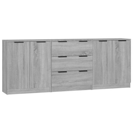 Buffet bahut commode armoire meuble de rangement organisateur cuisine salle de séjour salons 3 pcs sonoma bois d'ingénierie g