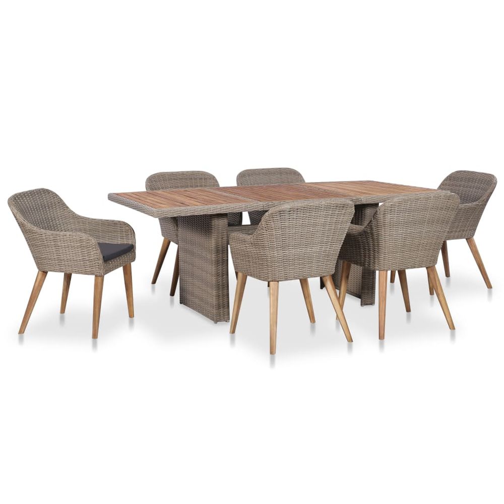Salon de jardin avec coussins 7 pcs