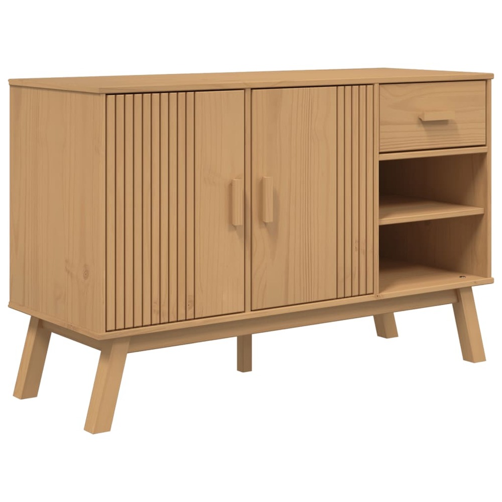 Buffet bahut commode armoire meuble de rangement organisateur cuisine salle de séjour salon 114 x 43 x 73,5 cm bois massif de