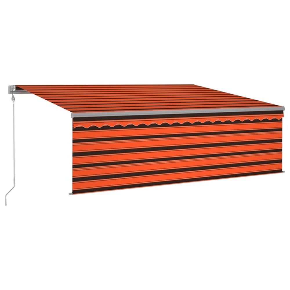 Auvent automatique rétractable et store 4,5x3m orange et marron