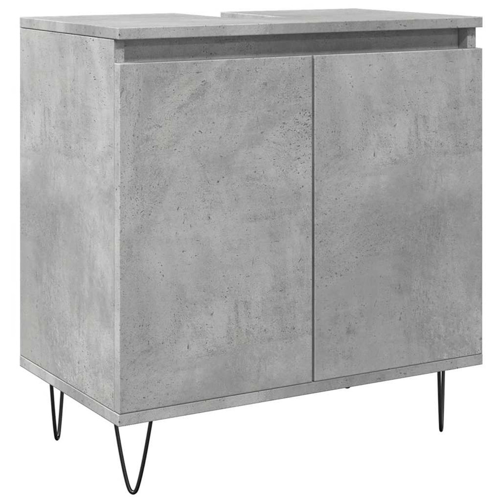 Armoire de bain gris béton 58x33x60 cm bois d'ingénierie