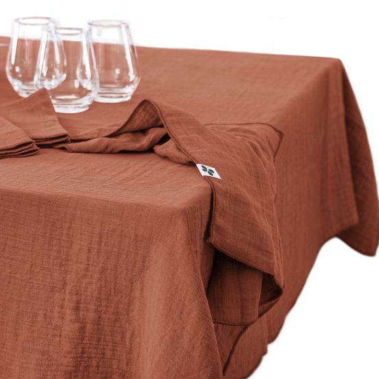 Nappe rectangle gaze de coton gaia