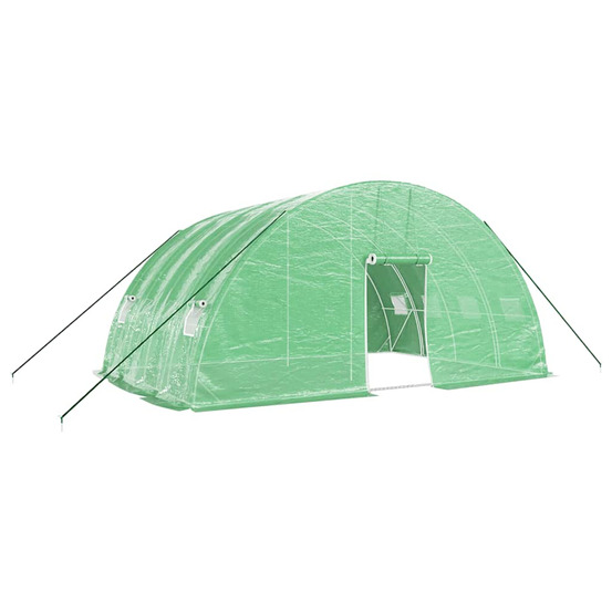 Serre avec cadre en acier vert 24 m² 6x4x2,85 m