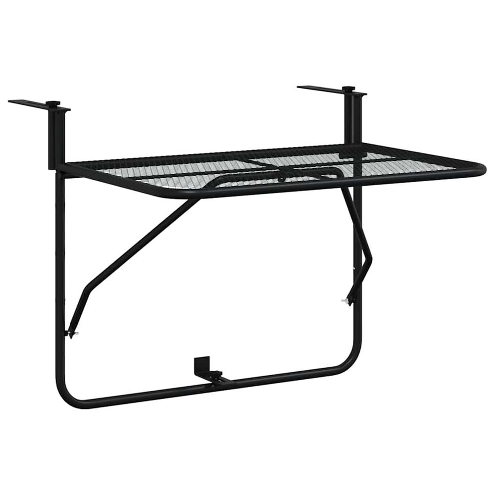 Table de balcon noir 60x40 cm acier