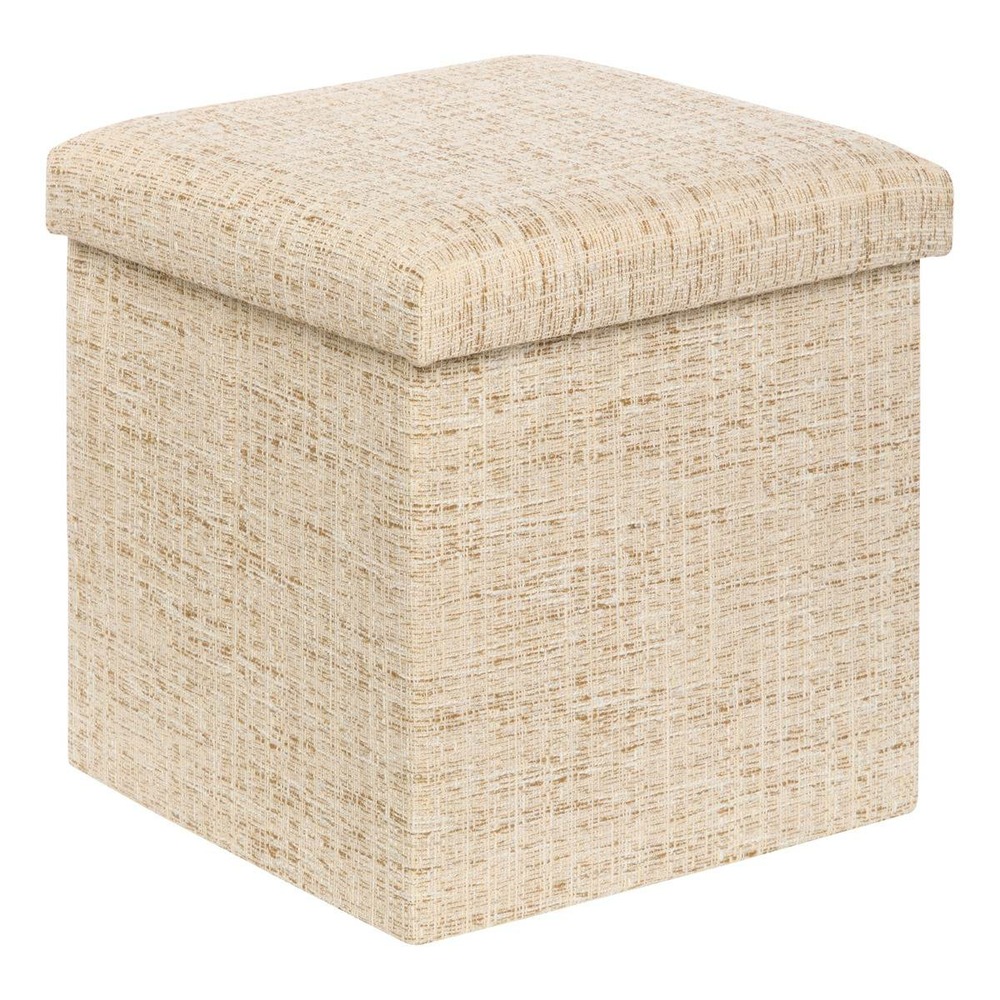 Pouf coffre pliable olma 38x38cm creme
